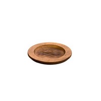 photo Rundes Untersetzertablett aus walnussfarben gebeiztem Holz – Maße: 20,2 x 1,65 cm 1